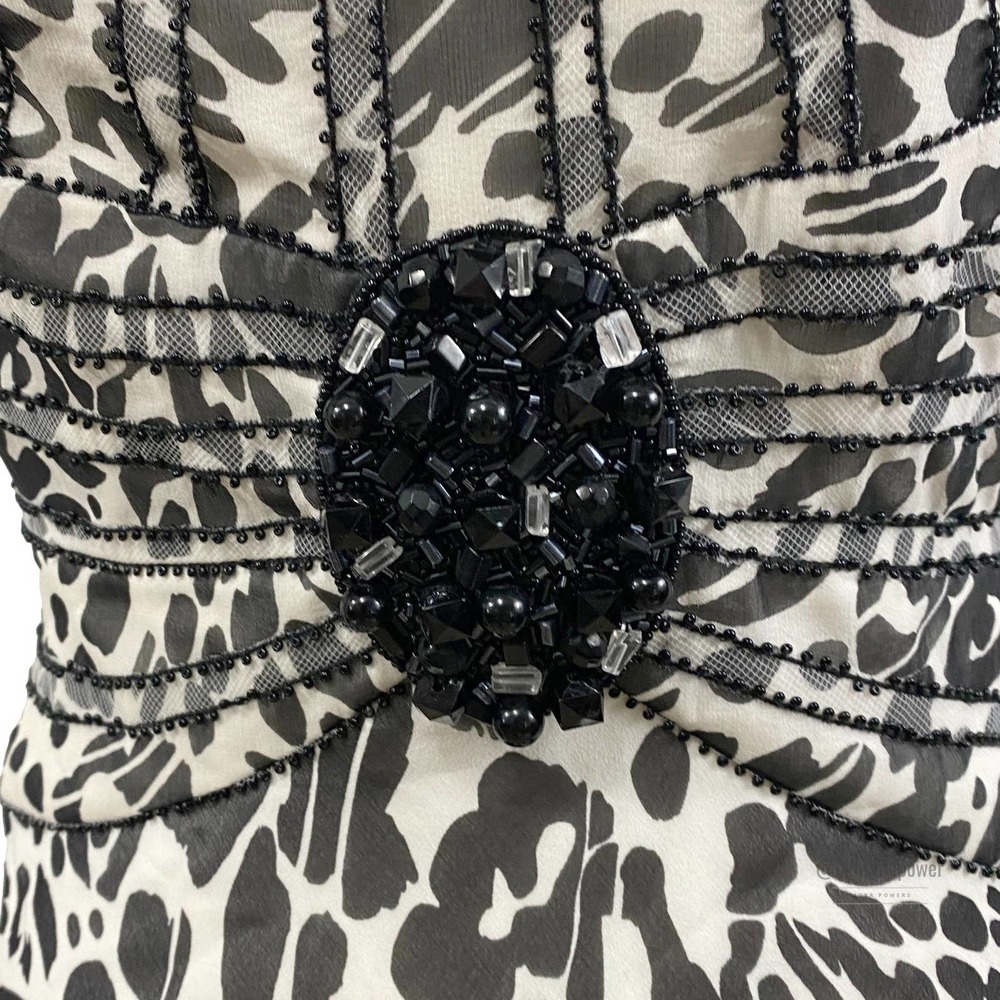 Escada Animal Print Sequin Beaded Dress Sz 32 EUC - Picture 3 of 12